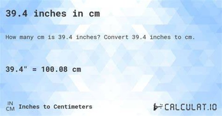39.4 inches in cm