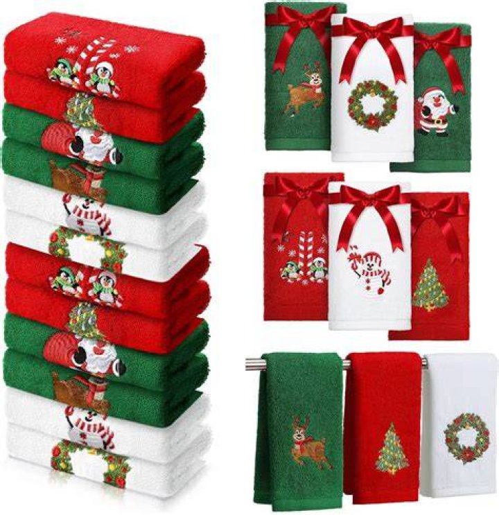 Christmas Bows Towels Set - 5pcs Christmas Bows Towels Set - 5pcs