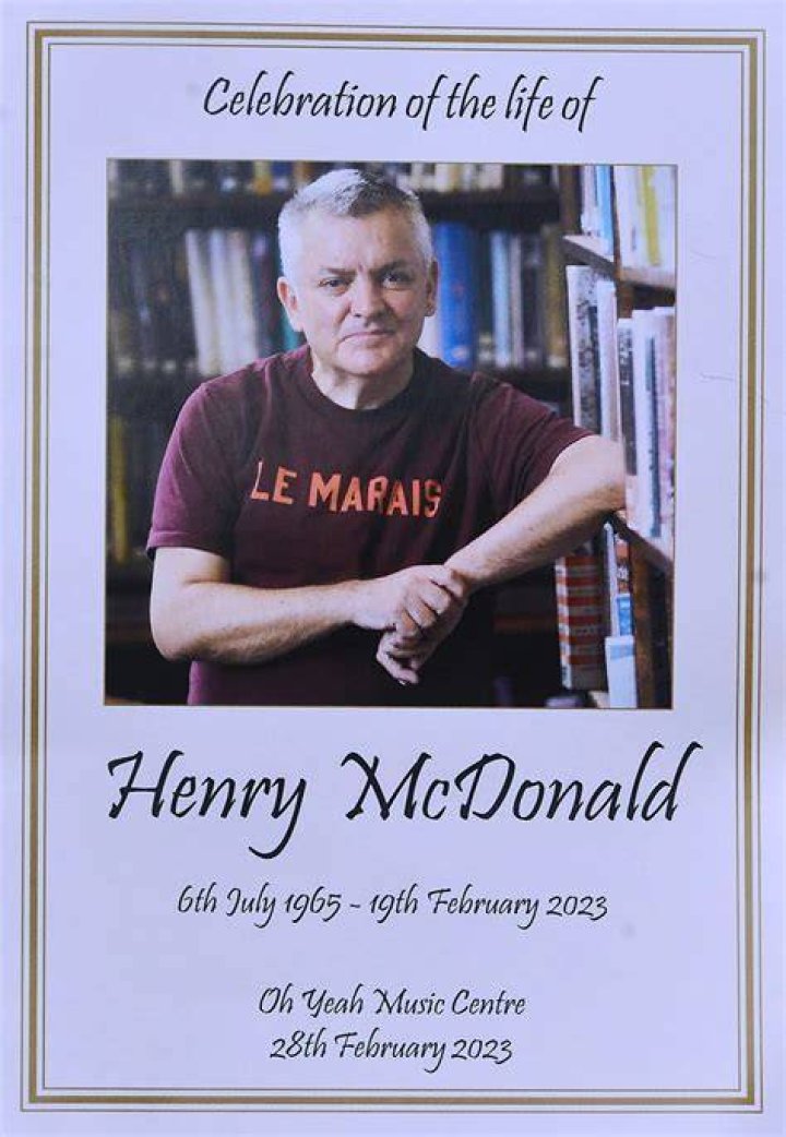 Henry McDonald obituary | Northern Ireland