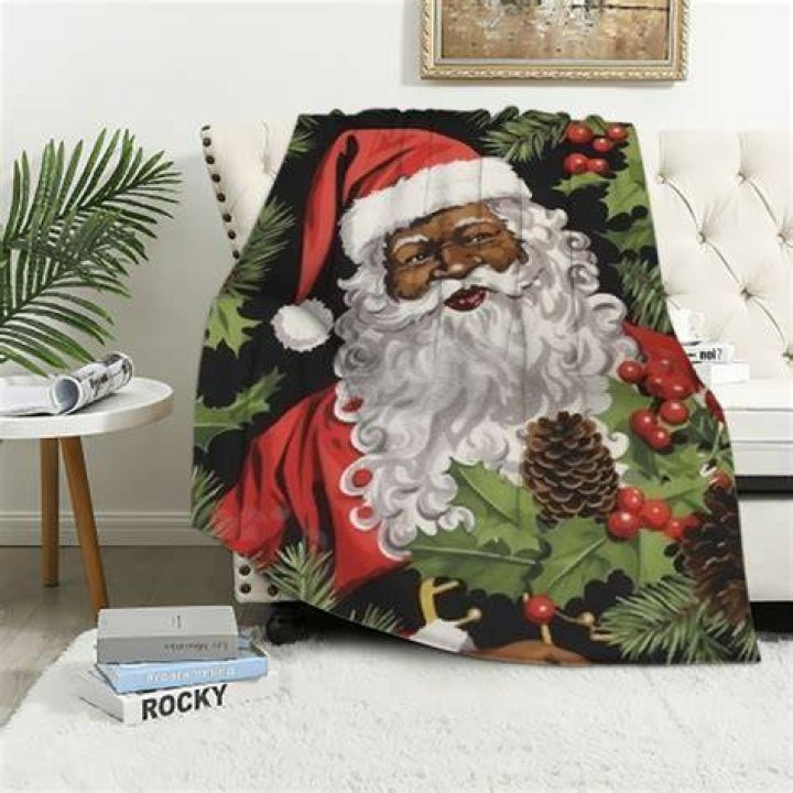 Holly Santa Claus Throw Blanket Holly Santa Claus Throw Blanket