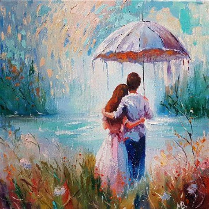 painting of amourous couple
