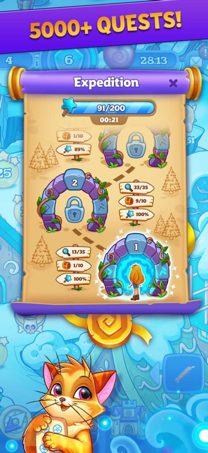 Screenshot from Treasure Quest, showing a hooded wizard battling a monster