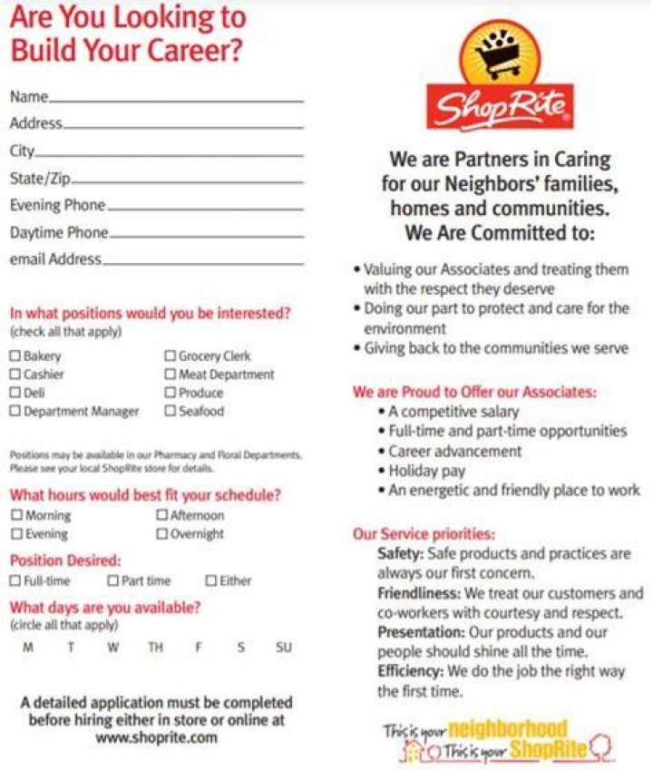 shoprite application tip