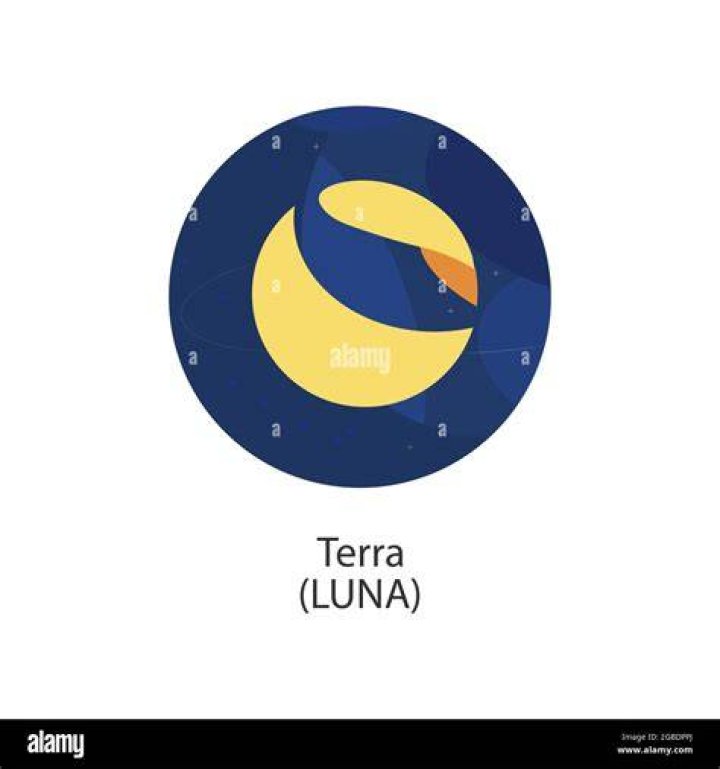 Terra Luna logo on blockchain background